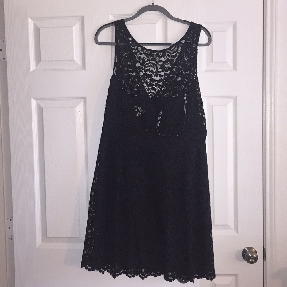 David’s Bridal Black Floral Dress
